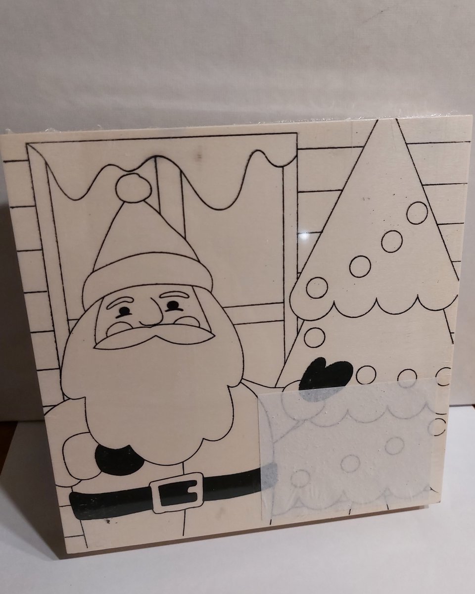 Kerst Schilderset - Maak je eigen Kerstschilderijtje op Hout | 20 x 20 cm - Houten Schilderijtje - Kerstschilderij - Kerstknutselen voor Kinderen
